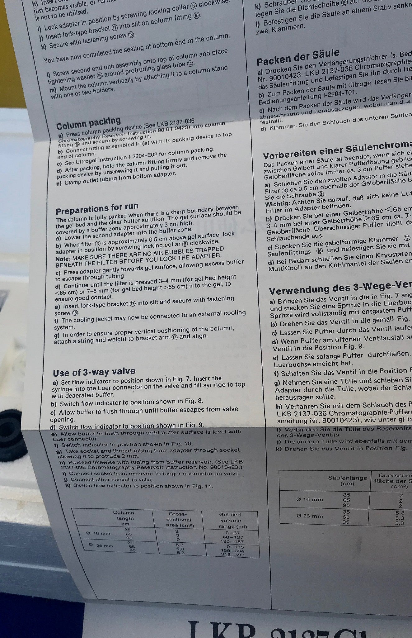 COMPLETE BRAND NEW LKB 2137 CHROMATOGRAPHY COLUMN LAB with MANUAL FREE SHIPPING