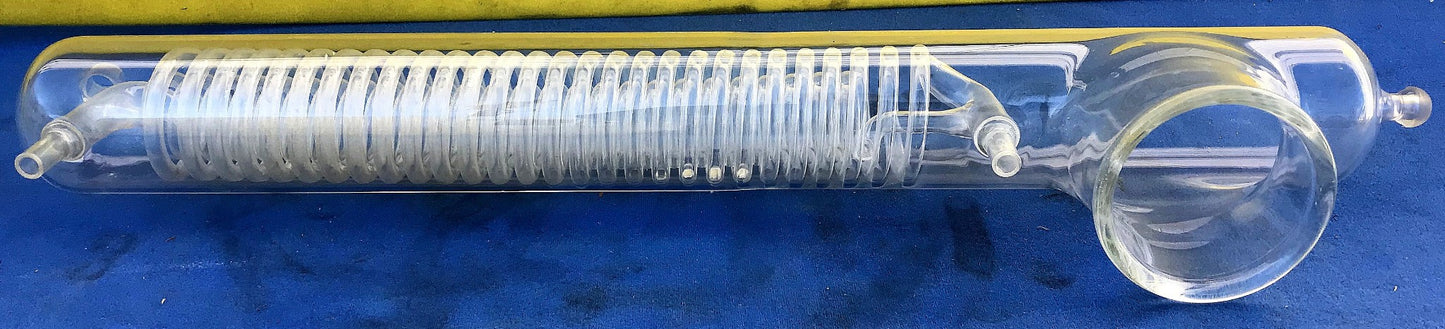 PERFECT 26" INCH DOUBLE COIL CONDENSER CHEMGLASS FRITTED LAB GLASS FREE SHIPPING