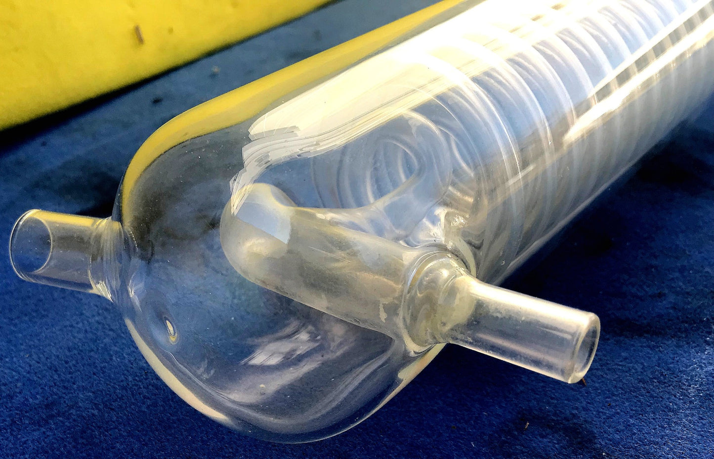 PERFECT 26" INCH DOUBLE COIL CONDENSER CHEMGLASS FRITTED LAB GLASS FREE SHIPPING