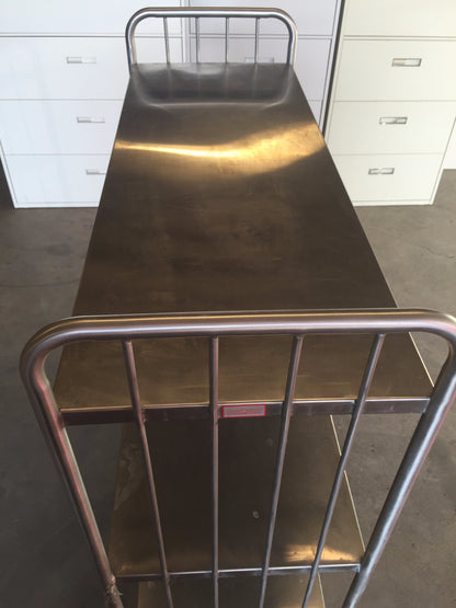 COLSON BIG 6 WHEELED SWIVEL 3 SHELF STAINLESS STEEL CART KITCHEN HOSPITAL CLINIC