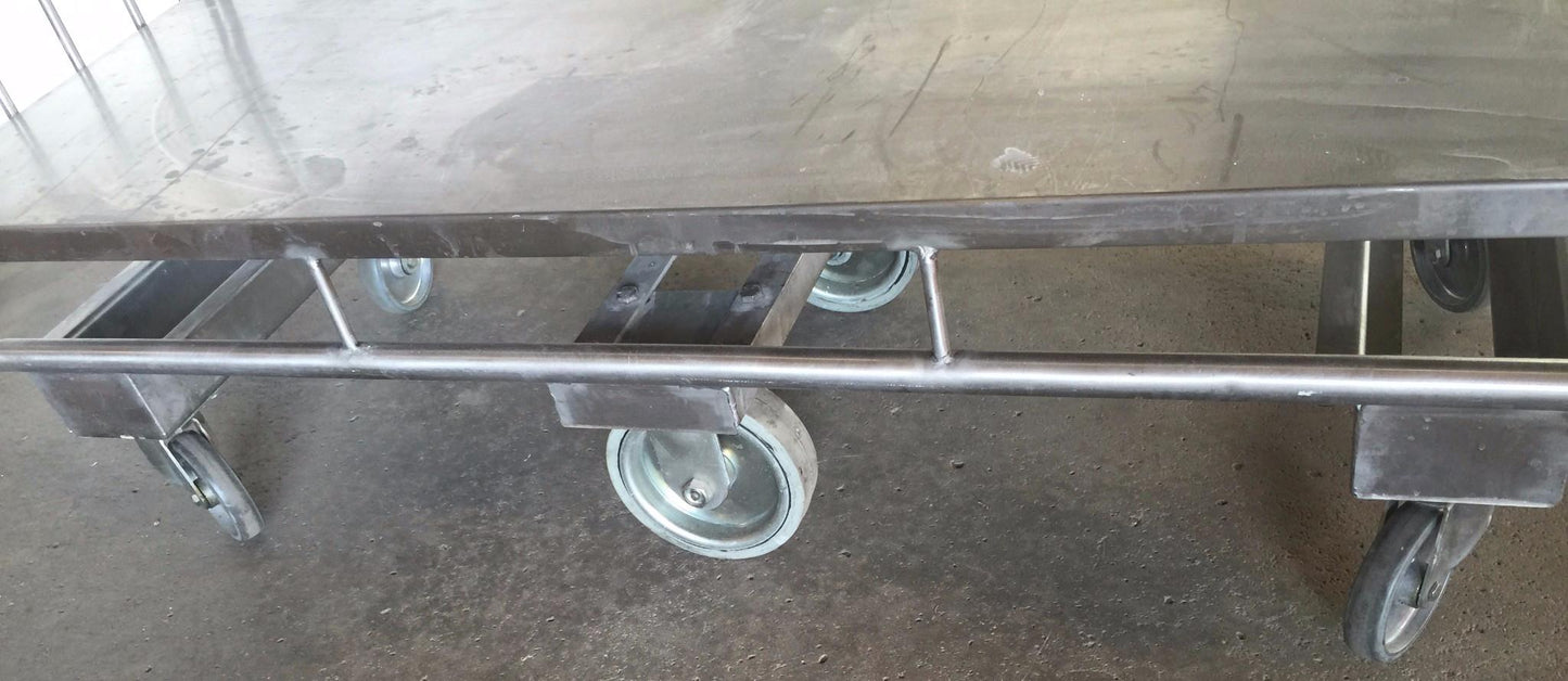 COLSON BIG 6 WHEELED SWIVEL 3 SHELF STAINLESS STEEL CART KITCHEN HOSPITAL CLINIC