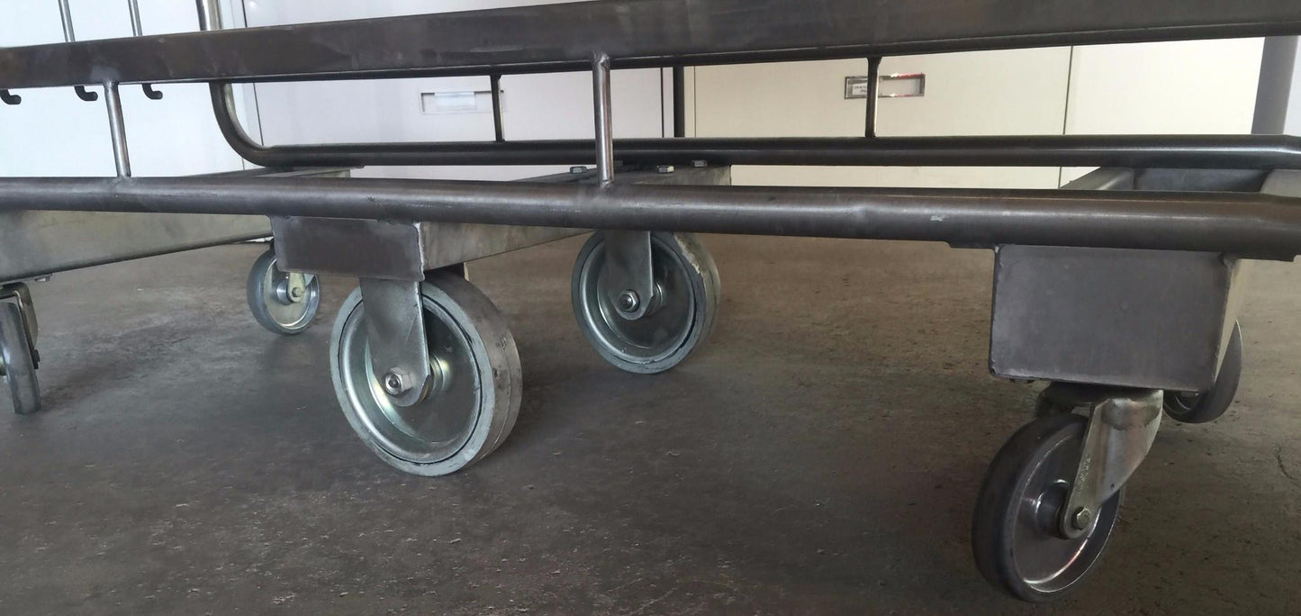 COLSON BIG 6 WHEELED SWIVEL 3 SHELF STAINLESS STEEL CART KITCHEN HOSPITAL CLINIC