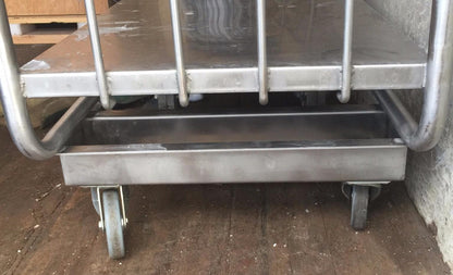 COLSON BIG 6 WHEELED SWIVEL 3 SHELF STAINLESS STEEL CART KITCHEN HOSPITAL CLINIC