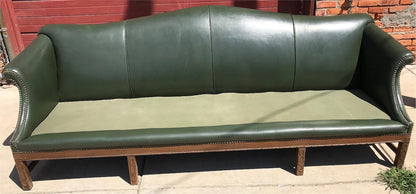 RARE 1930s VINTAGE LARGE GREEN 4 SEAT SOFA COUCH 99"LONG x 37"H x 30"D FREE SHIP