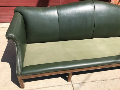 RARE 1930s VINTAGE LARGE GREEN 4 SEAT SOFA COUCH 99"LONG x 37"H x 30"D FREE SHIP