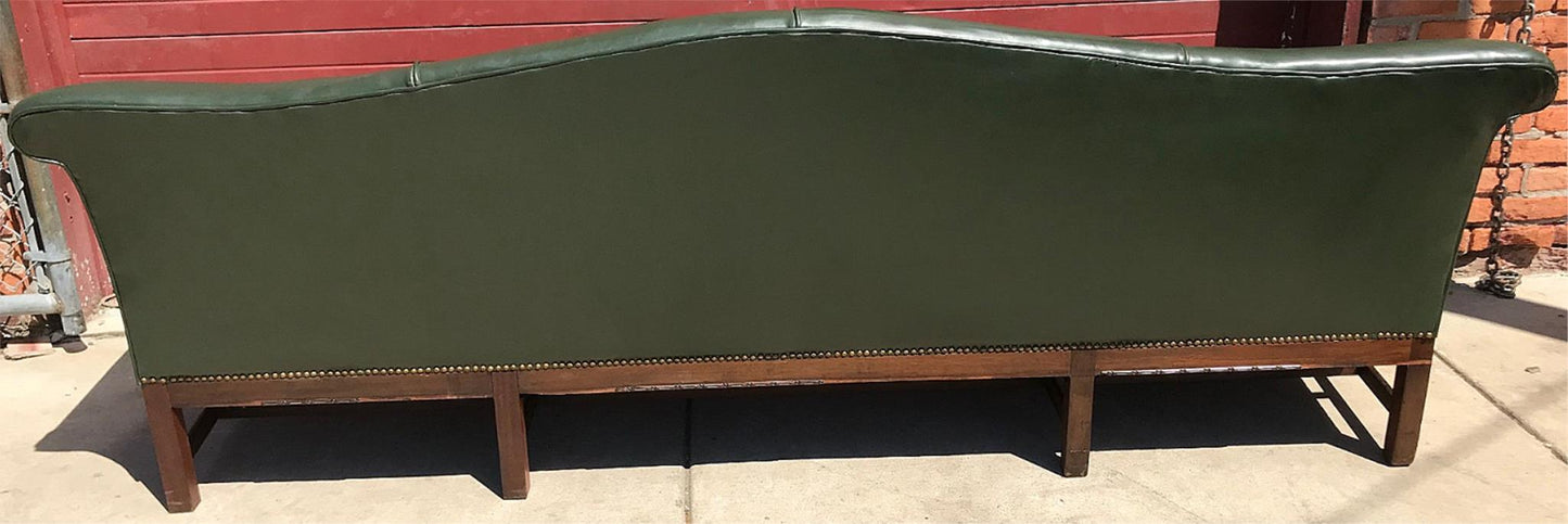 RARE 1930s VINTAGE LARGE GREEN 4 SEAT SOFA COUCH 99"LONG x 37"H x 30"D FREE SHIP