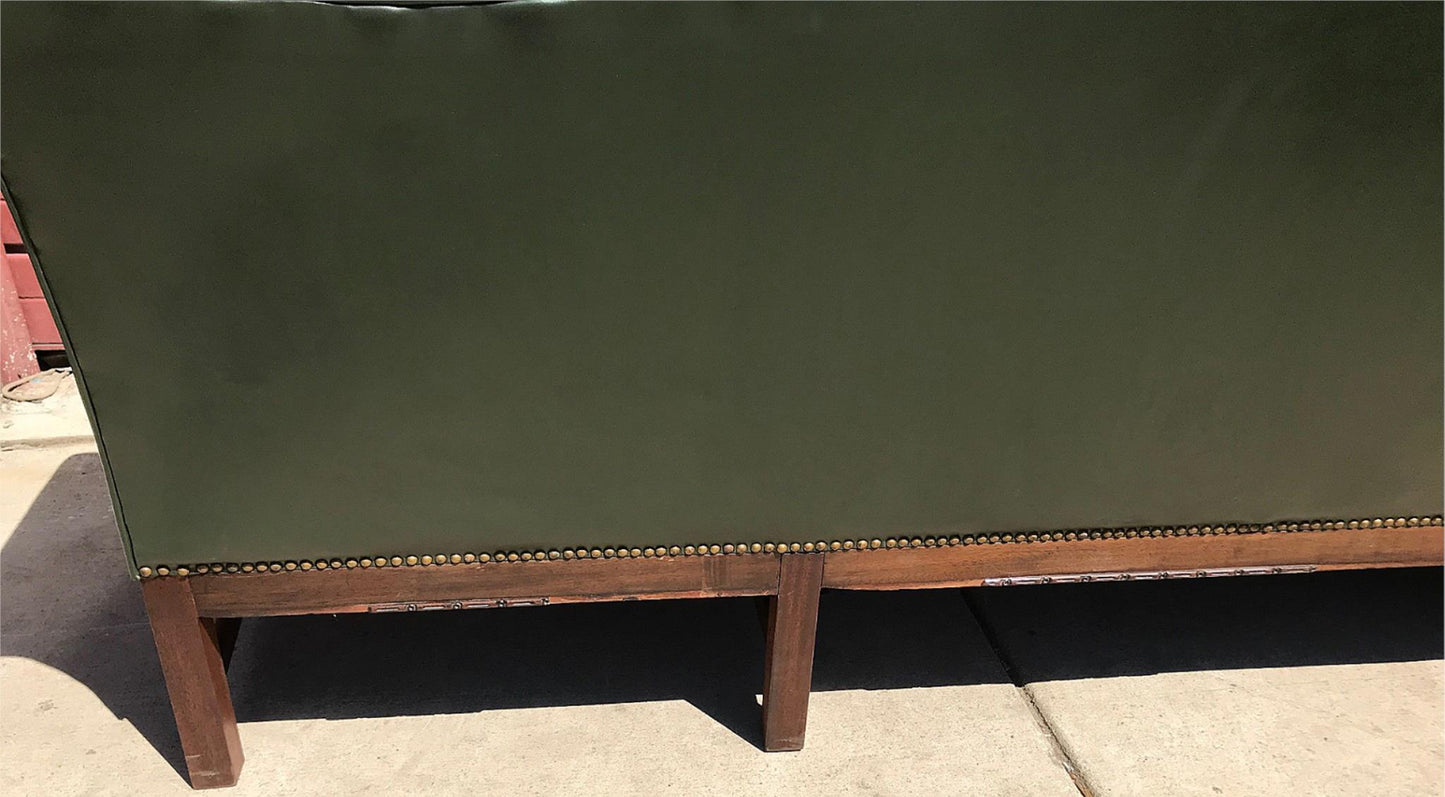 RARE 1930s VINTAGE LARGE GREEN 4 SEAT SOFA COUCH 99"LONG x 37"H x 30"D FREE SHIP