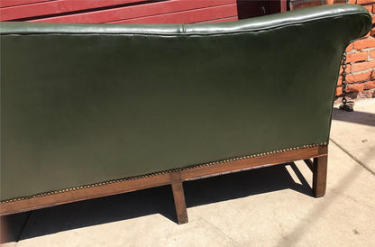 RARE 1930s VINTAGE LARGE GREEN 4 SEAT SOFA COUCH 99"LONG x 37"H x 30"D FREE SHIP
