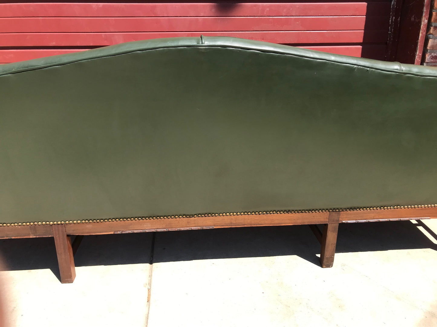 RARE 1930s VINTAGE LARGE GREEN 4 SEAT SOFA COUCH 99"LONG x 37"H x 30"D FREE SHIP