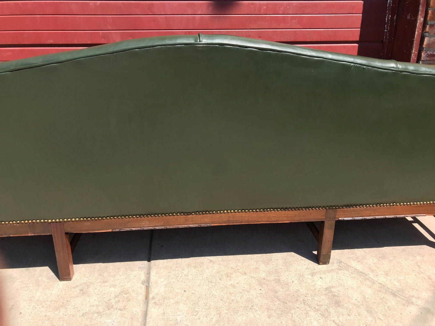 PAIR RARE 1930s VINTAGE GREEN 4 SEAT SOFAs COUCH 99"LONG x 37"H x 30"D FREE SHIP