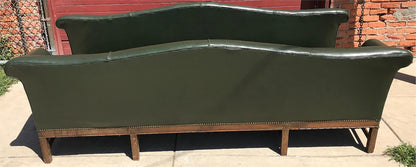 RARE 1930s VINTAGE LARGE GREEN 4 SEAT SOFA COUCH 99"LONG x 37"H x 30"D FREE SHIP