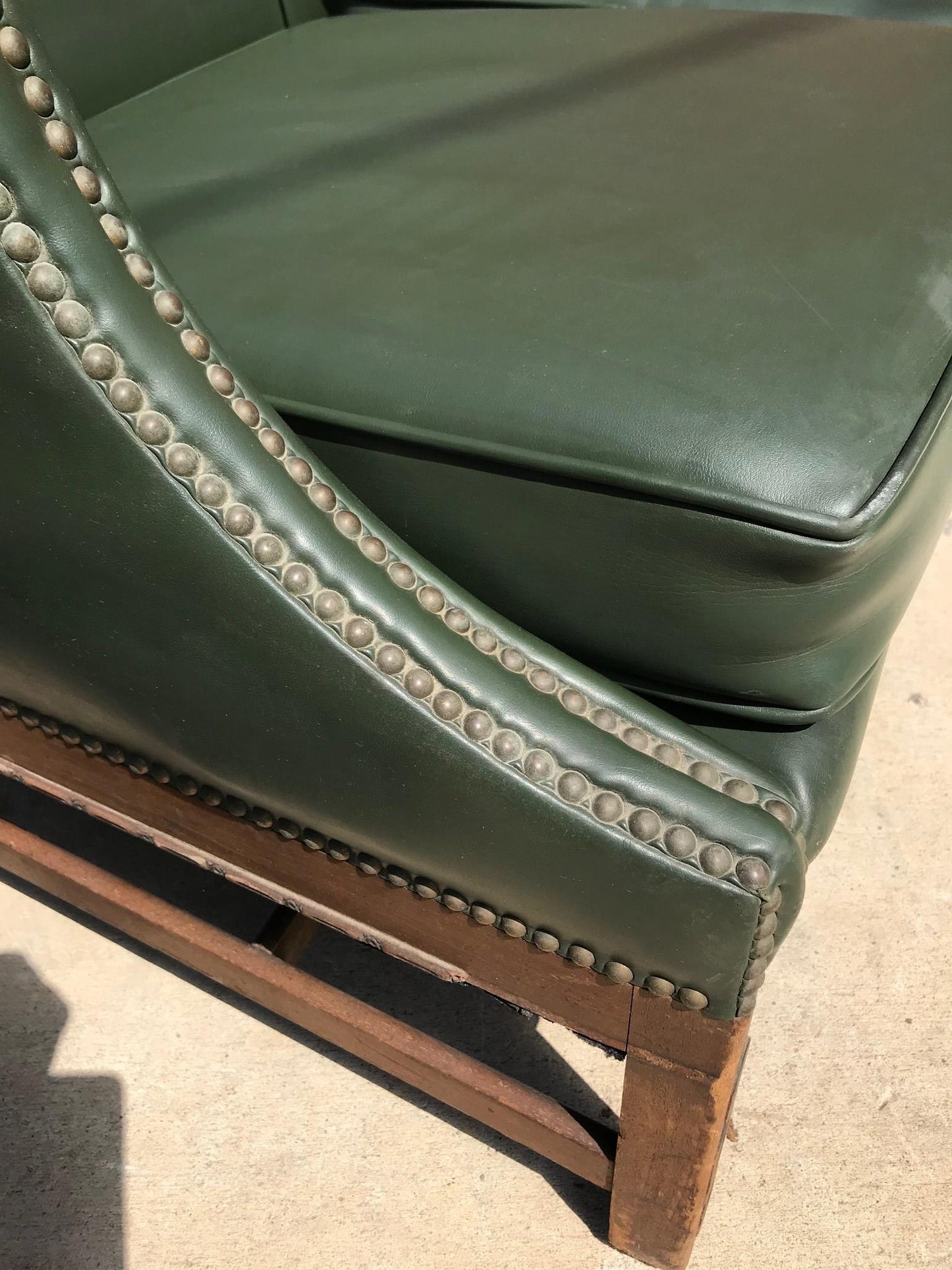 RARE 1930s VINTAGE LARGE GREEN 4 SEAT SOFA COUCH 99"LONG x 37"H x 30"D FREE SHIP