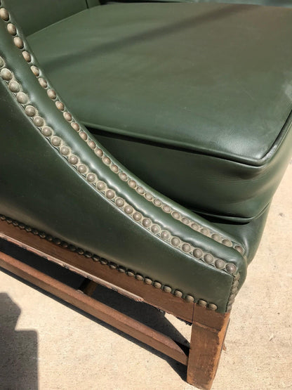 RARE 1930s VINTAGE LARGE GREEN 4 SEAT SOFA COUCH 99"LONG x 37"H x 30"D FREE SHIP