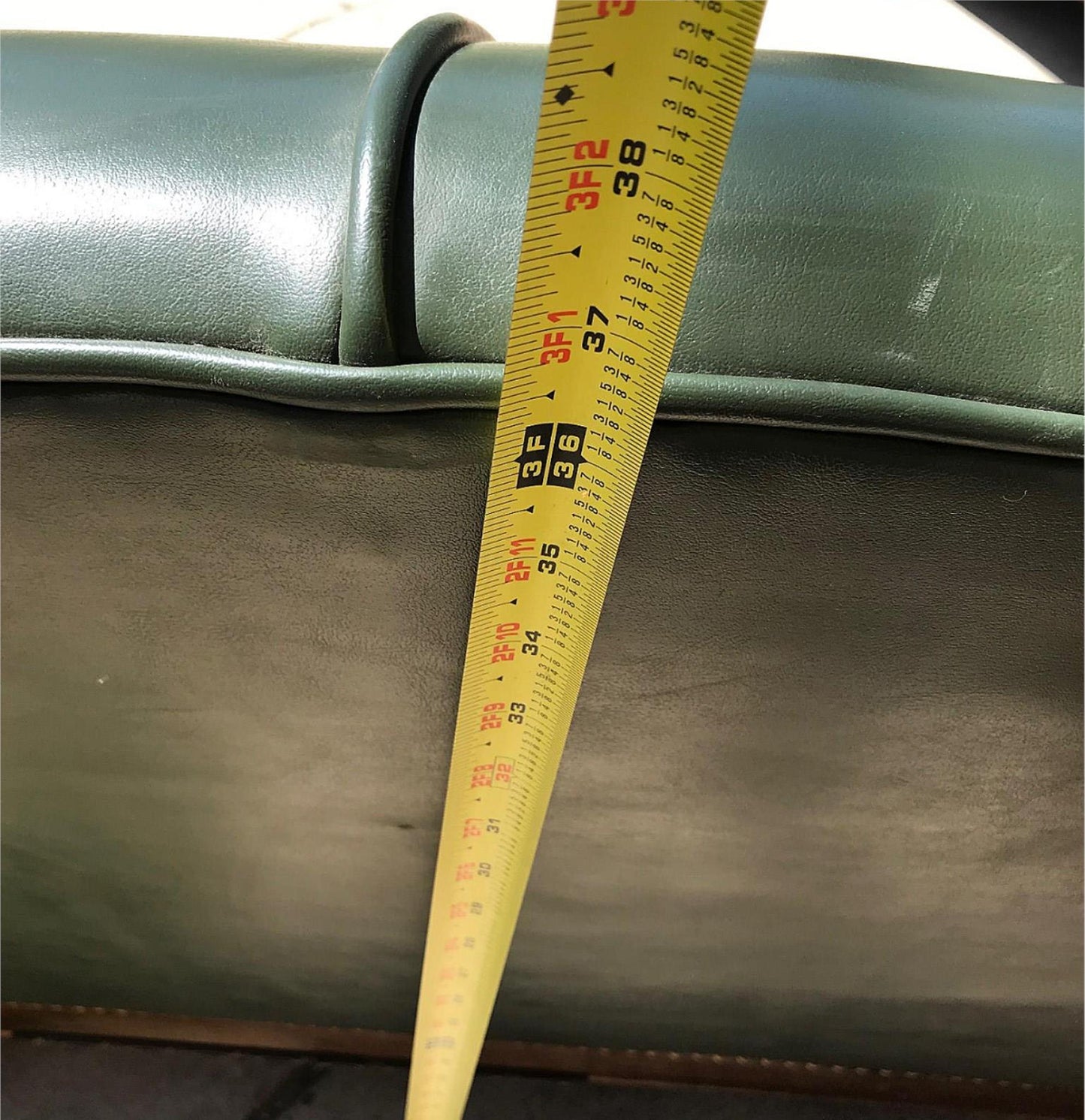 RARE 1930s VINTAGE LARGE GREEN 4 SEAT SOFA COUCH 99"LONG x 37"H x 30"D FREE SHIP