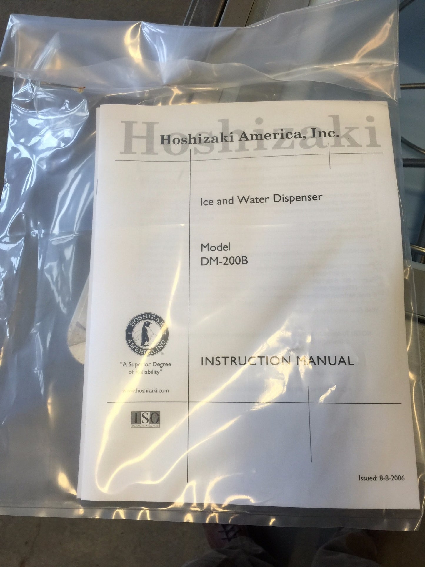 Brand New HOSHIZAKI DM-200B ICE WATER DISPENSER &MANUAL STAINLESS STEEL FREESHIP