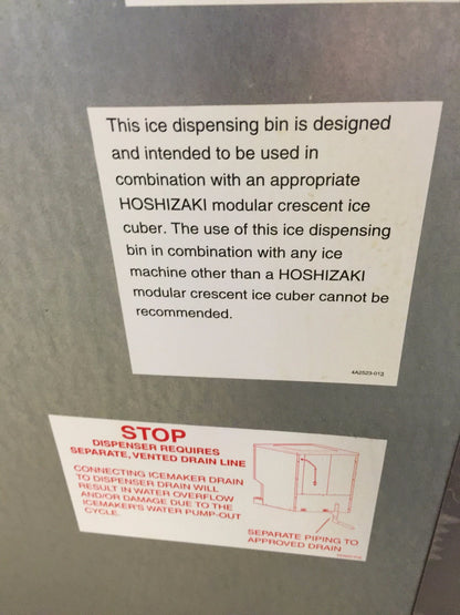 Brand New HOSHIZAKI DM-200B ICE WATER DISPENSER &MANUAL STAINLESS STEEL FREESHIP