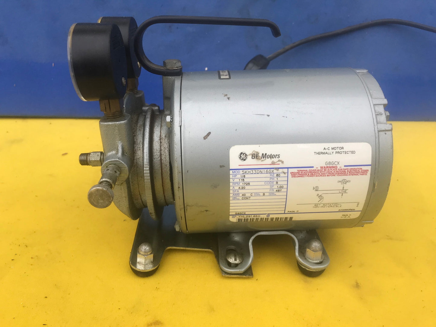 GE 5KH33DN16JX VACUUM PUMP 1/6 HP G8GCX Lab Industrial WATCH VIDEO FREE SHIPPING