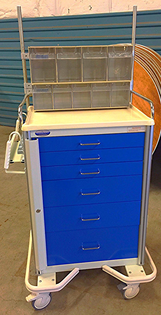 ARMSTRONG MEDICAL A-SMART CRASH SUPREME CLINIC LAB TOOL CART w/ BINS HEAVY DUTY