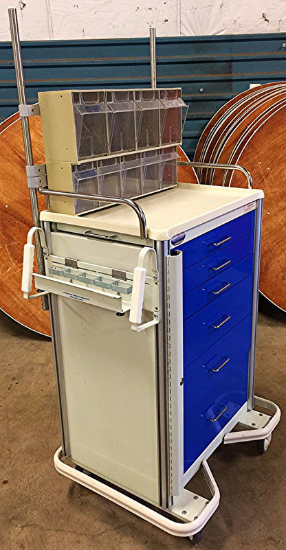 ARMSTRONG MEDICAL A-SMART CRASH SUPREME CLINIC LAB TOOL CART w/ BINS HEAVY DUTY