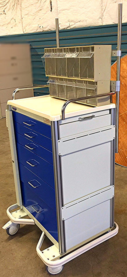 ARMSTRONG MEDICAL A-SMART CRASH SUPREME CLINIC LAB TOOL CART w/ BINS HEAVY DUTY