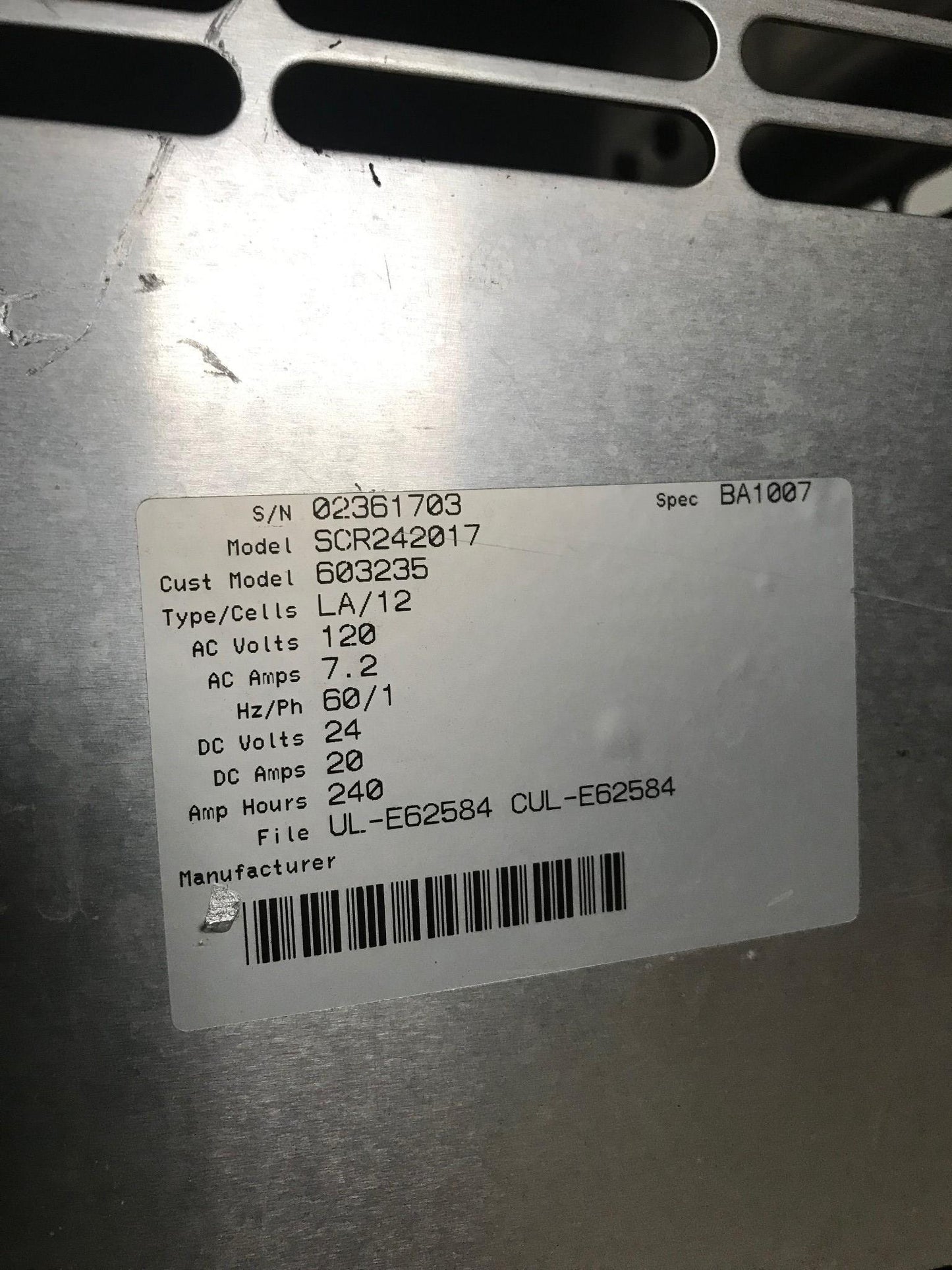 MAC SCR 24 VOLT BATTERY CHARGER