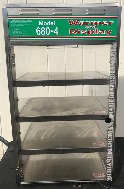 WISCO 680-4 MERCHANDISER DISPLAY 4 HEATED SHELVES PIZZA WARMER FREE SHIPPING