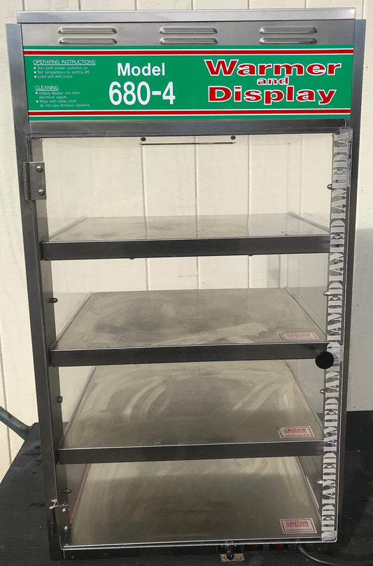 WISCO 680-4 MERCHANDISER DISPLAY 4 HEATED SHELVES PIZZA WARMER FREE SHIPPING