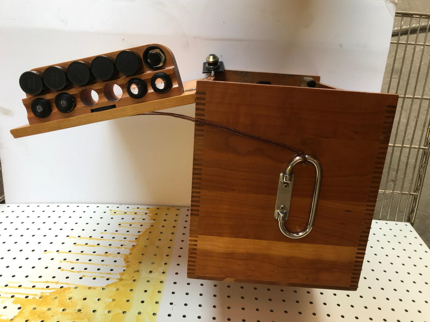 RARE VINTAGE BAUSH LOMB BRASS OBJECTIVES MICROSCOPE ORIGINAL WOOD CASE FREE SHIP