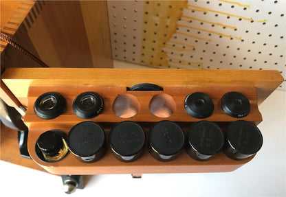 RARE VINTAGE BAUSH LOMB BRASS OBJECTIVES MICROSCOPE ORIGINAL WOOD CASE FREE SHIP