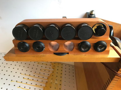 RARE VINTAGE BAUSH LOMB BRASS OBJECTIVES MICROSCOPE ORIGINAL WOOD CASE FREE SHIP