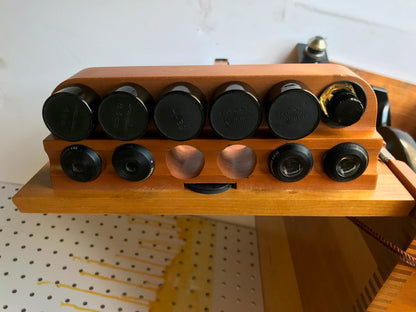 RARE VINTAGE BAUSH LOMB BRASS OBJECTIVES MICROSCOPE ORIGINAL WOOD CASE FREE SHIP