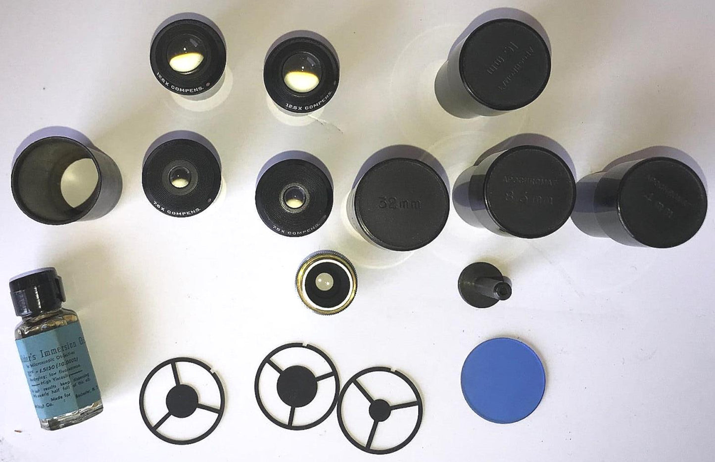 RARE VINTAGE BAUSH LOMB BRASS OBJECTIVES MICROSCOPE ORIGINAL WOOD CASE FREE SHIP