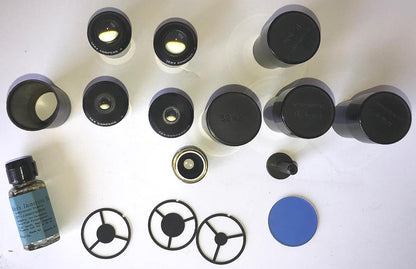 RARE VINTAGE BAUSH LOMB BRASS OBJECTIVES MICROSCOPE ORIGINAL WOOD CASE FREE SHIP