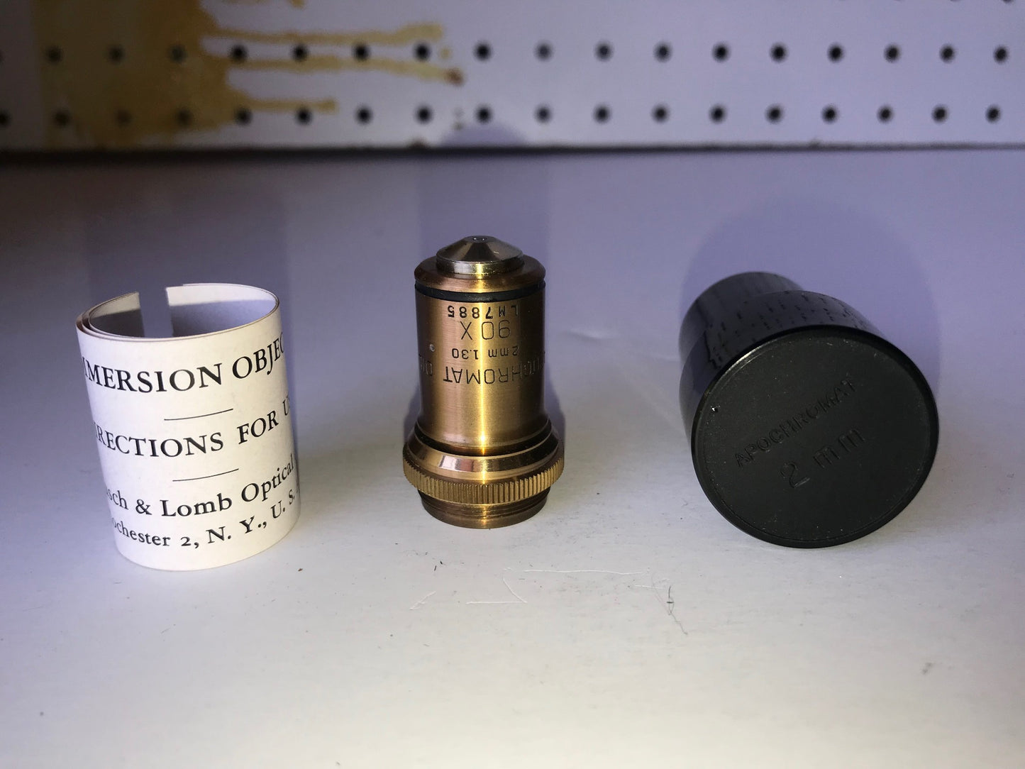 RARE VINTAGE BAUSH LOMB BRASS OBJECTIVES MICROSCOPE ORIGINAL WOOD CASE FREE SHIP