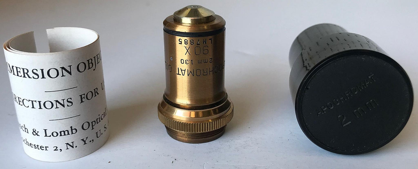 RARE VINTAGE BAUSH LOMB BRASS OBJECTIVES MICROSCOPE ORIGINAL WOOD CASE FREE SHIP