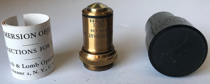 RARE VINTAGE BAUSH LOMB BRASS OBJECTIVES MICROSCOPE ORIGINAL WOOD CASE FREE SHIP