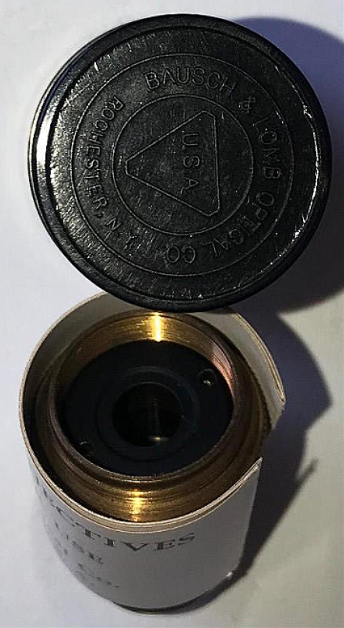 RARE VINTAGE BAUSH LOMB BRASS OBJECTIVES MICROSCOPE ORIGINAL WOOD CASE FREE SHIP
