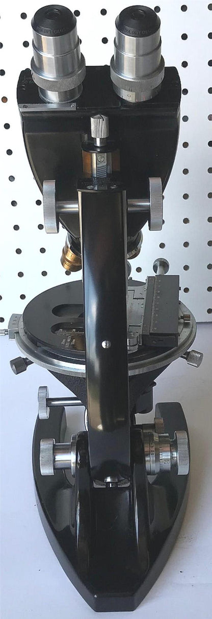 RARE VINTAGE BAUSH LOMB BRASS OBJECTIVES MICROSCOPE ORIGINAL WOOD CASE FREE SHIP