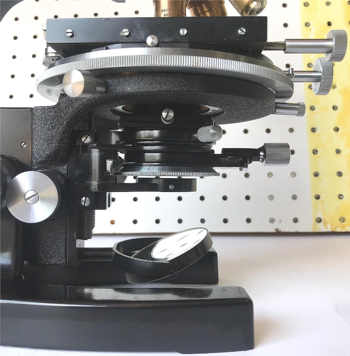 RARE VINTAGE BAUSH LOMB BRASS OBJECTIVES MICROSCOPE ORIGINAL WOOD CASE FREE SHIP