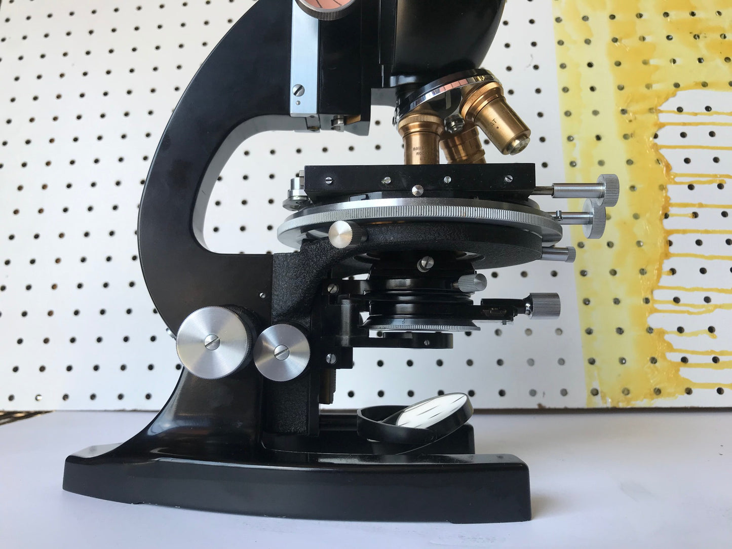 RARE VINTAGE BAUSH LOMB BRASS OBJECTIVES MICROSCOPE ORIGINAL WOOD CASE FREE SHIP