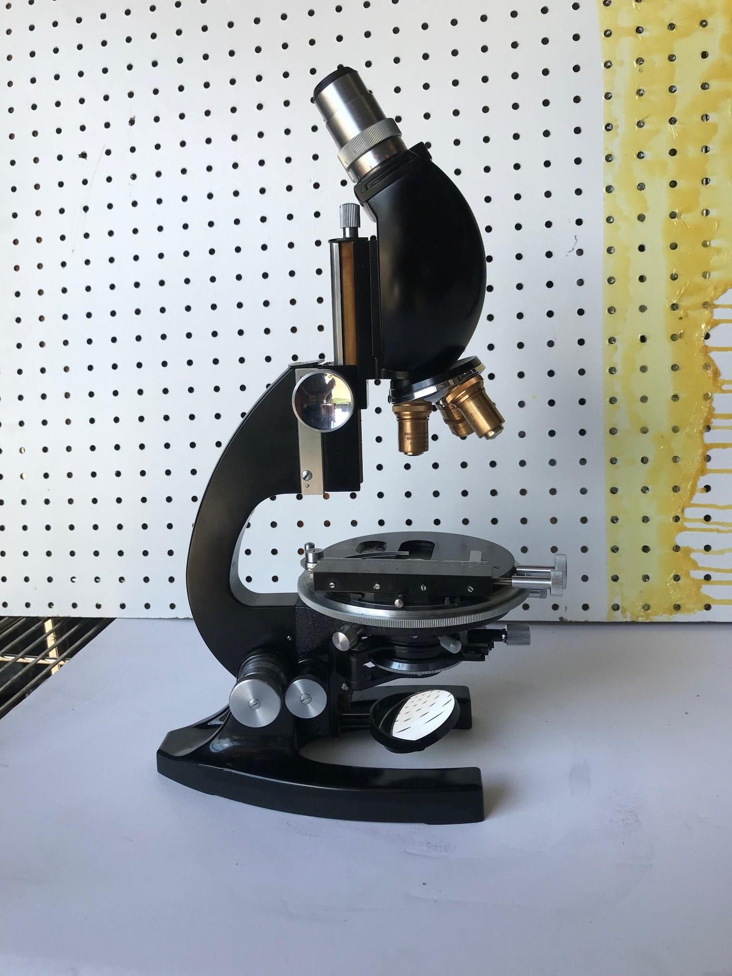 RARE VINTAGE BAUSH LOMB BRASS OBJECTIVES MICROSCOPE ORIGINAL WOOD CASE FREE SHIP