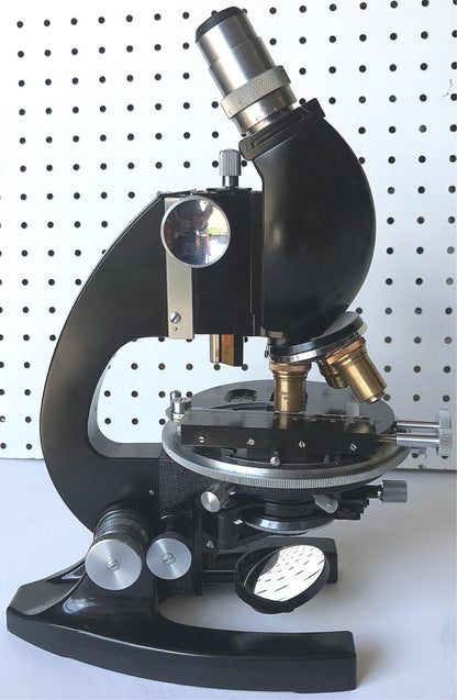 RARE VINTAGE BAUSH LOMB BRASS OBJECTIVES MICROSCOPE ORIGINAL WOOD CASE FREE SHIP