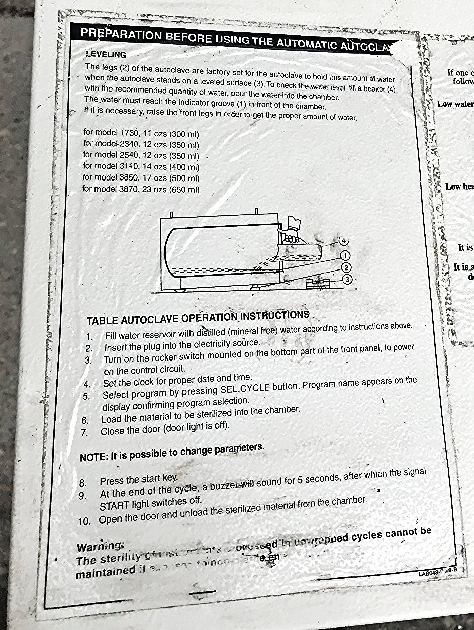 TUTTNAUER 3850E LARGEAUTOMATIC AUTOCLAVE BENCHTOP STERILIZER 65Liter WATCH VIDEO