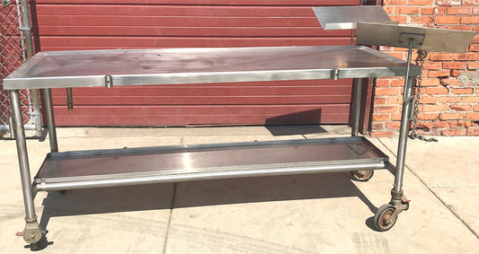 HEAVY DUTY STA STEEL HOSPITAL AUTOPSY GURNEY plus DRIP & 2 TRAY MORGUE FREE SHIP