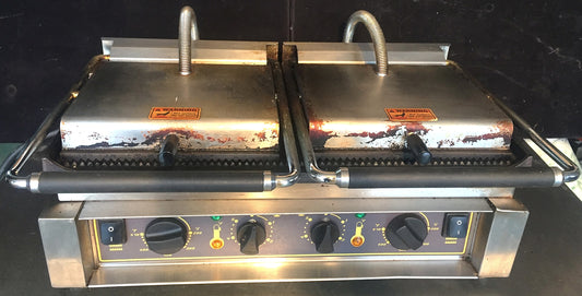 EQUIPEX SODIR MAJESTIC W/TM GROOVED DOUBLE PANINI COMBO GRILL FREE SHIPPING