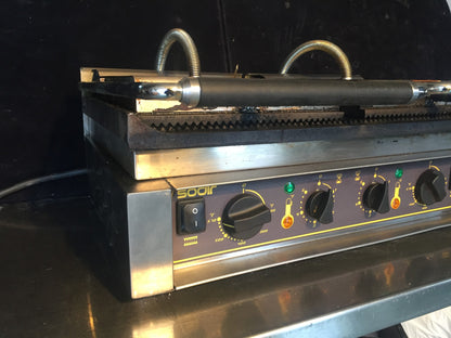 EQUIPEX SODIR MAJESTIC W/TM GROOVED DOUBLE PANINI COMBO GRILL FREE SHIPPING