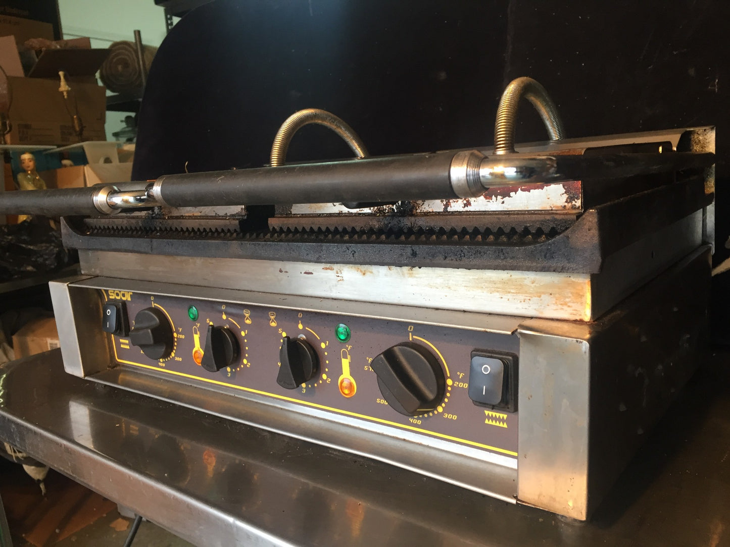 EQUIPEX SODIR MAJESTIC W/TM GROOVED DOUBLE PANINI COMBO GRILL FREE SHIPPING