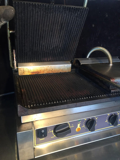 EQUIPEX SODIR MAJESTIC W/TM GROOVED DOUBLE PANINI COMBO GRILL FREE SHIPPING