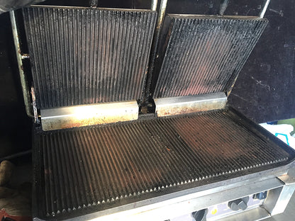 EQUIPEX SODIR MAJESTIC W/TM GROOVED DOUBLE PANINI COMBO GRILL FREE SHIPPING