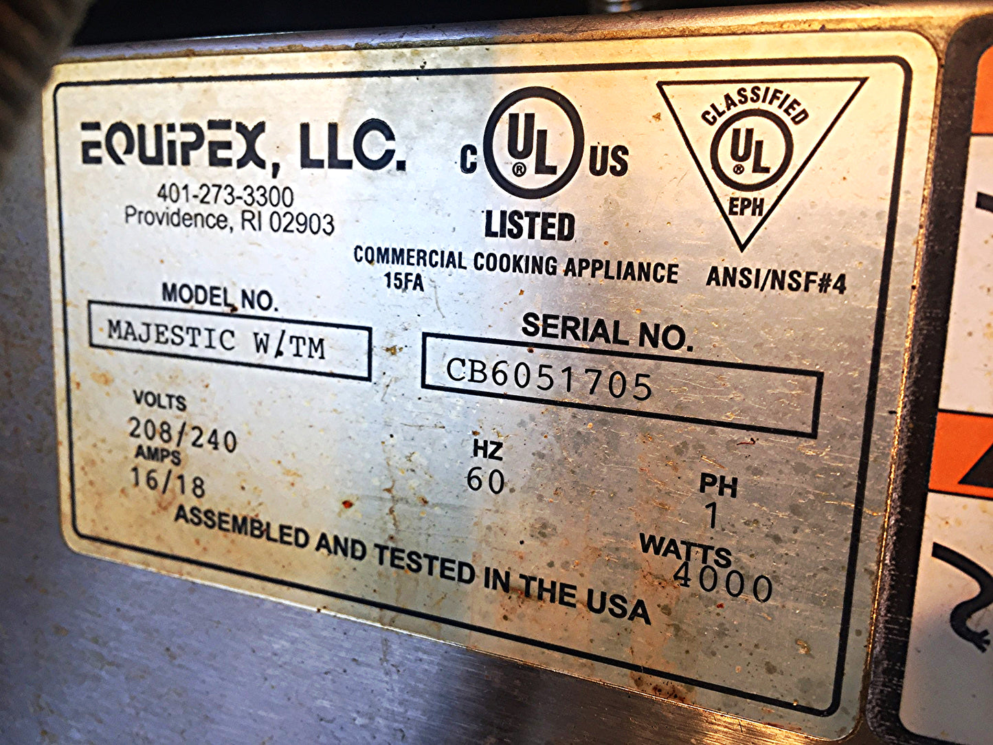 EQUIPEX SODIR MAJESTIC W/TM GROOVED DOUBLE PANINI COMBO GRILL FREE SHIPPING